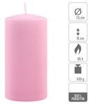 ŚWIECE STOŁOWE RÓŻOWE 6 SZT 15,5x7,5 CM ŚWIECZKI TRADYCYJNE KOLUMNOWE