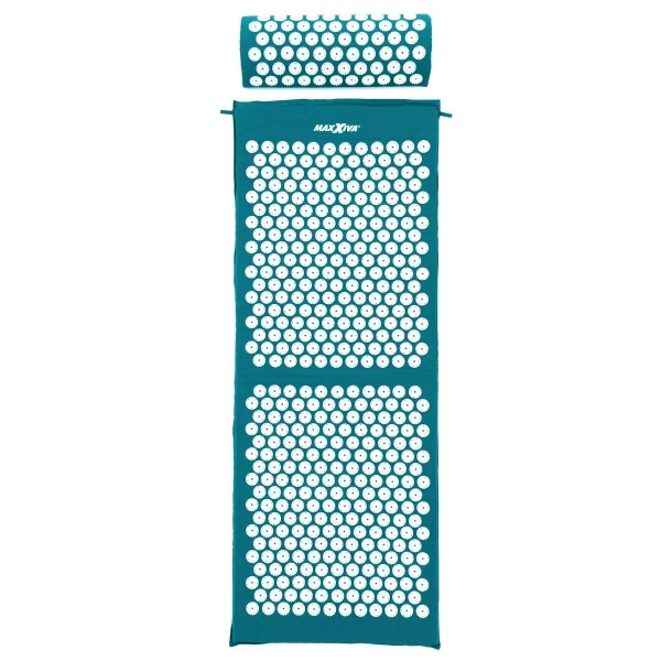 MAXXIVA TURKUSOWA MATA DO AKUPRESURY 130x50 CM Z KOLCAMI NA BÓL PLECÓW