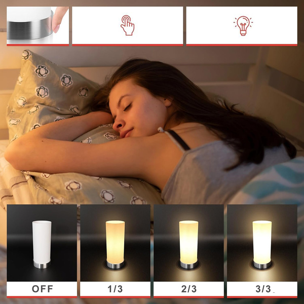 LAMPKA NOCNA STOŁOWA LAMPA PROSTA STOJĄCA ZE ŚCIEMNIACZ DOTYKOWA