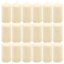 ŚWIECE STOŁOWE KREMOWE 16x 11,5x6 CM ŚWIECZKI WALCOWE TRADYCYJNE KOLUMNOWE