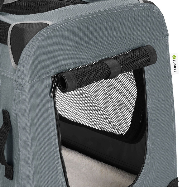 SZARA TORBA TRANSPORTOWA SKŁADANA KOJEC DLA PSA KOTA TRANSPORTER M 60x44x42