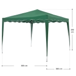 ZIELONY PAWILON OGRODOWY 3X3 m NAMIOT IMPREZOWY HANDLOWY EKSPRESOWY STELAŻ