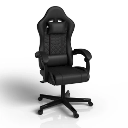 FOTEL GAMINGOWY BIUROWY KUBEŁKOWY ERGO DLA GRACZA OBROTOWY HYPERSEAT CZARNY