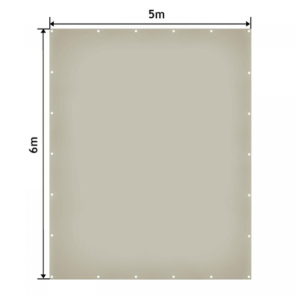 SZARA PLANDEKA 5x6 M 650G/M2 PRZEMYSŁOWA OCHRONNA Z OCZKAMI OKRYCIOWA