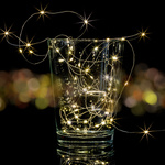 ZESTAW 2x 100LED LAMPKI DRUCIKI CHOINKOWE CIEPŁA BIEL NA BATERIE