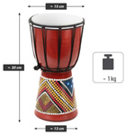BĘBEN DJEMBE 30 CM Z KOZIEJ SKÓRY MAHOŃ AFRYKAŃSKI INSTRUMENT BONGO