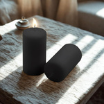 ŚWIECE STOŁOWE CZARNE 8 SZT 10x5CM DEKORARCYJNE ŚWIECZKI WALCOWE TRADYCYJNE