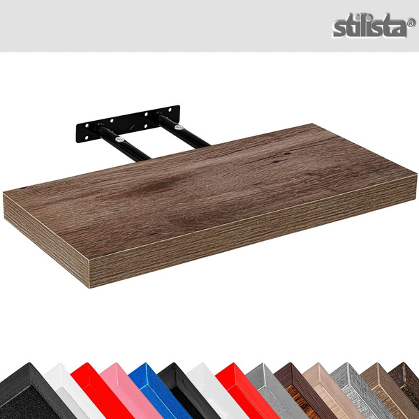 BRĄZOWY DEKOR DREWNA PÓŁKA NAŚCIENNA WISZĄCA 100 CM