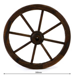 DREWNIANE KOŁO DEKORACYJNE 50 CM BRĄZOWE WESTERN VINTAGE DEKORACJA ŚCIENNA