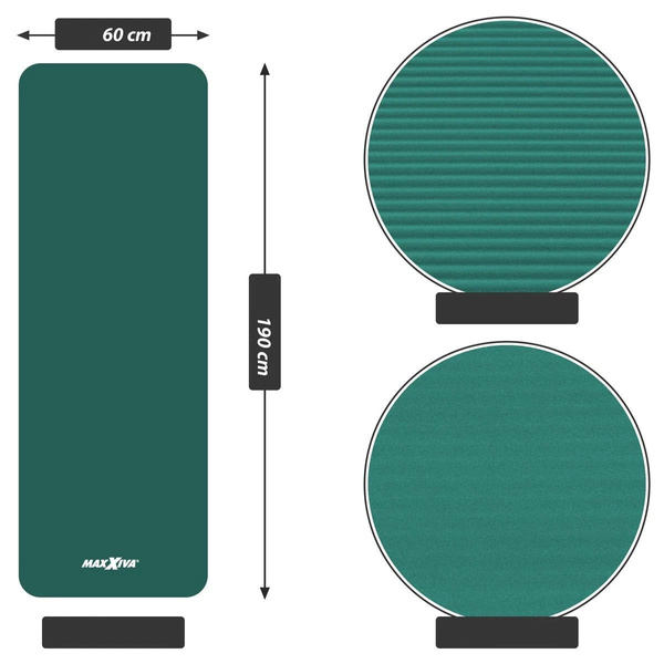 MAXXIVA TURKUSOWA MATA PIANKOWA 190x60x1,5cm DO ĆWICZEŃ / JOGI / FITNESS