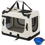 BEŻOWA TORBA TRANSPORTOWA SKŁADANA KOJEC DLA PSA KOTA TRANSPORTER M