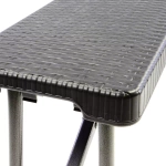 2x ŁAWKA SKŁADANA180 CM BANKIETOWA CAMPINGOWA CZARNA STYL RATTAN DO 200 KG