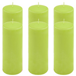 ŚWIECE STOŁOWE ZIELONE 6 SZT 25x10 CM ŚWIECZKI WALCOWE TRADYCYJNE KOLUMNOWE