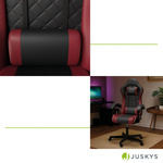 FOTEL GAMINGOWY BIUROWY KUBEŁKOWY GRACZA OBROTOWY HYPERSEAT CZARNY BORDOWY