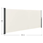 BEŻOWA MARKIZA BOCZNA 500x180 CM WYSUWANA ROLETA OSŁONA TARASOWA PARAWAN 