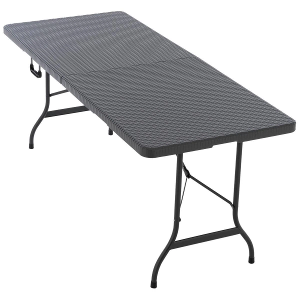 STÓŁ SKŁADANY CATERINGOWY BANKIETOWY 180CM XL CAMPINGOWY SZARY ANTRACYTOWY 