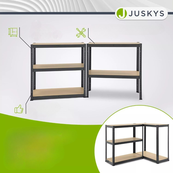 2x REGAŁ MAGAZYNOWY 180x90x40 CM 1750KG METALOWY PÓŁKI GARAŻ PIWNICA SZARY 