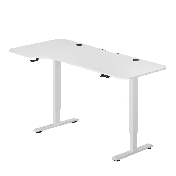 BIURKO ELEKTRYCZNE 160x75 REGULOWANE BIAŁE Z REGULACJĄ WYSOKOŚCI I PAMIĘCIĄ