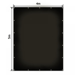 CZARNA PLANDEKA 4x5 M 650G/M2 PRZEMYSŁOWA OCHRONNA Z OCZKAMI OKRYCIOWA