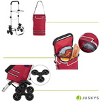 WÓZEK 3w1 NA ZAKUPY ZAKUPOWY NA SCHODY TORBA NA KÓŁKACH SKŁADANY CZERWONY