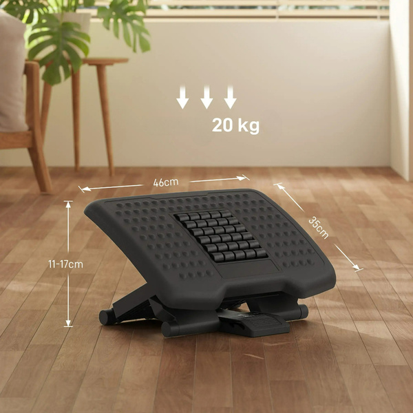 PODNÓŻEK BIUROWY Z MASAŻEM REGULACJĄ WYSOKOŚCI ERGONOMICZNY ANTYPOŚLIZGOWY