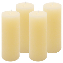 ŚWIECE STOŁOWE KREMOWE RUSTYKALNE 4 SZT 7,5x20 CM ŚWIECZKI KOLUMNOWE