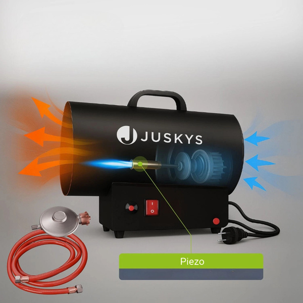 NAGRZEWNICA GAZOWA 30 kW MOBILNA DMUCHAWA GRZEJNIK PIECYK + WĄŻ REDUKTOR