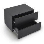 WISZĄCA SZAFKA NOCNA 2 SZUFLADY 40x29x30 CM CZARNY MAT NOWOCZESNA