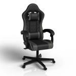 FOTEL GAMINGOWY BIUROWY KUBEŁKOWY GRACZA OBROTOWY HYPERSEAT CZARNY SZARY