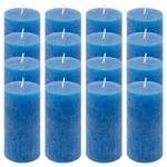 ŚWIECE STOŁOWE NIEBIESKIE 16 SZT 5x10 CM ŚWIECZKI WALCOWE KOLUMNOWE