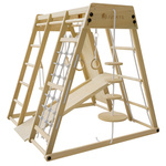 PLAC ZABAW DLA DZIECI DO DOMU DOMOWY DZIECIĘCY DREWNIANY + HUŚTAWKA ŚCIANKA