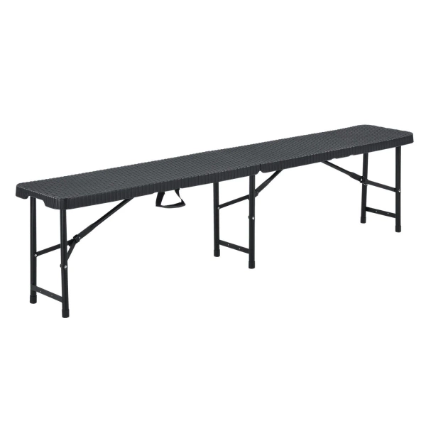 ZESTAW OGRODOWY CATERINGOWY PIWNY BANKIETOWY STÓŁ 180 CM + 2x ŁAWKA RATTAN