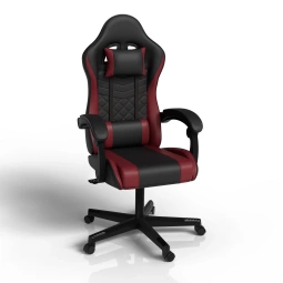 FOTEL GAMINGOWY BIUROWY KUBEŁKOWY GRACZA OBROTOWY HYPERSEAT CZARNY BORDOWY