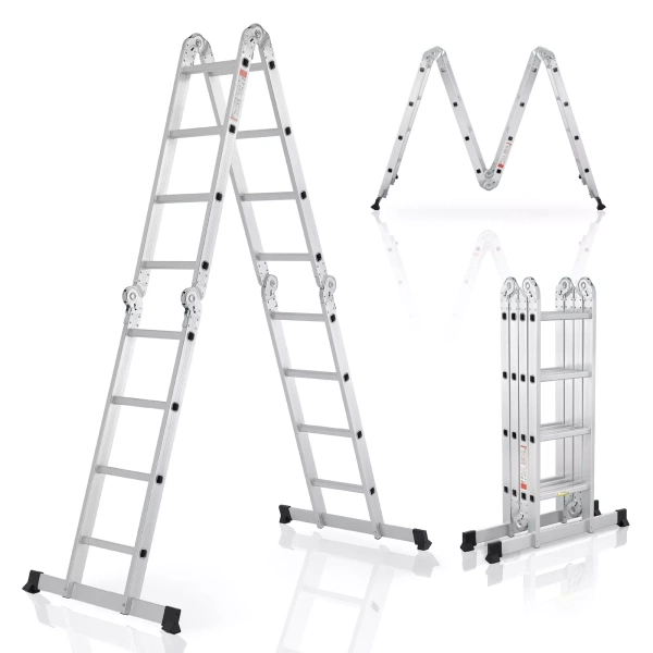 DRABINA ALUMINIOWA WIELOFUNKCYJNA 4,7M 16 STOPNI 150KG SKŁADANA