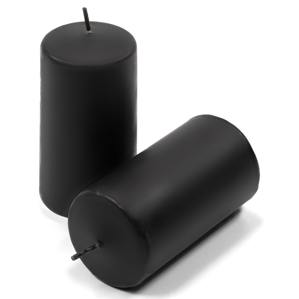 ŚWIECE STOŁOWE CZARNE 24 SZT 10x5CM DEKORACYJNE ŚWIECZKI WALCOWE TRADYCYJNE