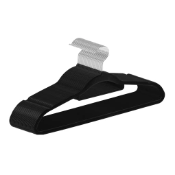 30x WIESZAK WELUROWY WIESZAKI NA UBRANIA ZESTAW CZARNYCH WIESZAKÓW