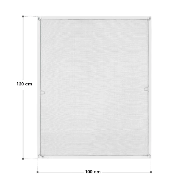 MOSKITIERA OKIENNA 100x120 CM DO OKNA ALUMINIOWA RAMA SIATKA NA OWADY BIAŁA