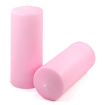 ŚWIECE STOŁOWE RÓŻOWE 6 SZT 25x10 CM ŚWIECZKI WALCOWE TRADYCYJNE KOLUMNOWE