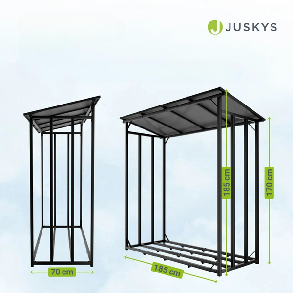 REGAŁ NA DREWNO KOMINKOWE Z DASZKIEM DO PRZECHOWYWANIA DO OGRODU NA TARAS