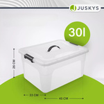 4x POJEMNIK 30L DO PRZECHOWYWANIA Z POKRYWĄ ZESTAW UNIWERSALNY ORGANIZER