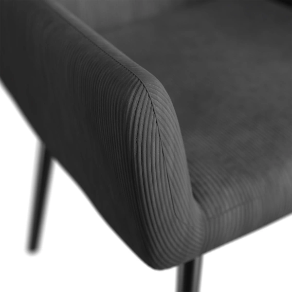 FOTEL USZAK Z PODNÓŻKIEM WYPOCZYNKOWY SKANDYNAWSKI STYL SZARY SZTRUKS