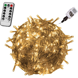 LAMPKI CHOINKOWE 200 DIOD LED OZDOBA ŚWIĄTECZNA ŁAŃCUCH ŚWIETLNY + PILOT