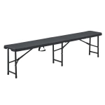 ZESTAW OGRODOWY CATERINGOWY PIWNY BANKIETOWY STÓŁ 180 CM + 2x ŁAWKA RATTAN
