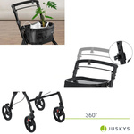 CZARNY ROLLATOR BALKONIK NA KÓŁKACH REHABILITACYJNY CHODZIK