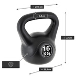 KETTLEBELL MAXXIVA 16 KG CZARNY OBCIĄŻENIE HANTLA KOMPOZYTOWA KULA