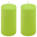 ŚWIECE STOŁOWE ZIELONE 2 SZT 15,5x7,5 CM ŚWIECZKI TRADYCYJNE KOLUMNOWE
