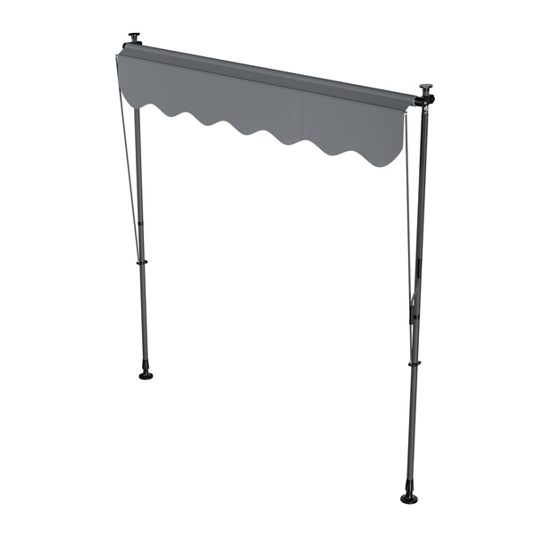 MARKIZA 200x120 CM ROZPOROWA BALKONOWA TELESKOPOWA TARASOWA ROLETA ANTRACYT