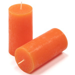 ŚWIECE STOŁOWE POMARAŃCZOWE RUSTYKALNE 8 SZT 5x10 CM ŚWIECZKI KOLUMNOWE