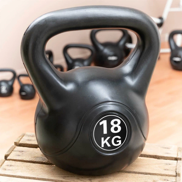 KETTLEBELL MAXXIVA 18 KG CZARNY OBCIĄŻENIE HANTLA KOMPOZYTOWA KULA