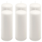 ŚWIECE STOŁOWE BIAŁE 6 SZT 20x7,5 CM ŚWIECZKI TRADYCYJNE KOLUMNOWE